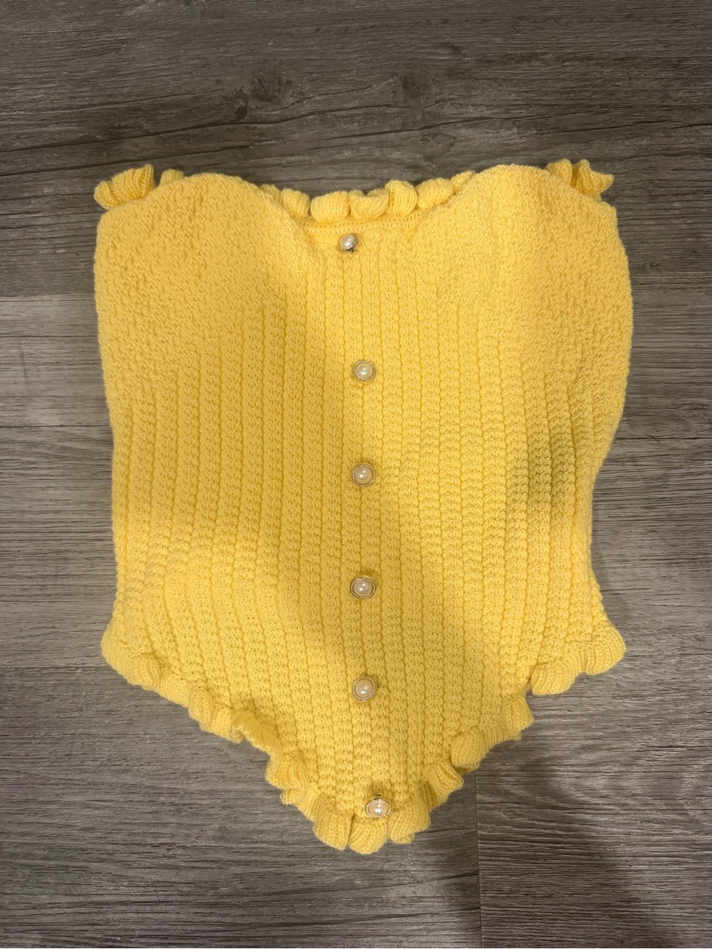 Yellow Knit Button-Front Bodysuit
